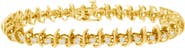 Haus of Brilliance 10KT Yellow Gold Plated Silver 1 cttw Prong-Set Diamond Link Bracelet