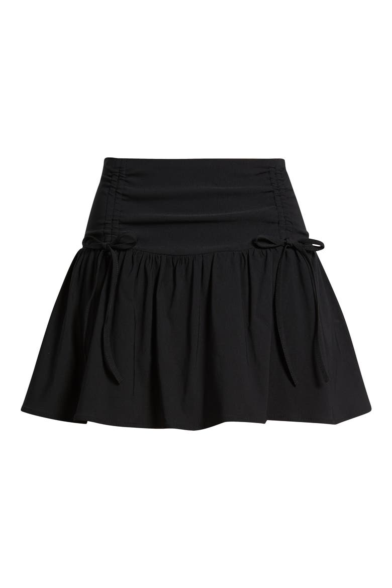 Cinched Miniskirt, Alternate, color, BLACK