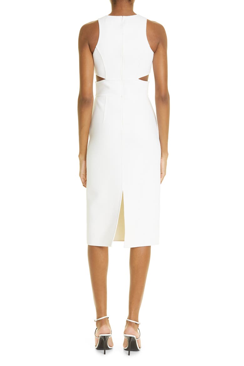 Cutout Wool Blend Sheath Dress, Alternate, color, 101 WHITE