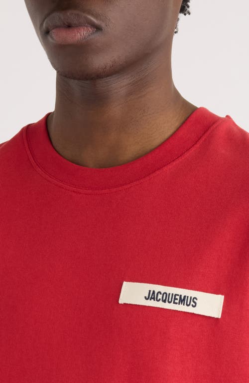 Jacquemus Le T-shirt Gros Grain Red T-shirt With Logo Patch On The Front In Cotton Man In Red
