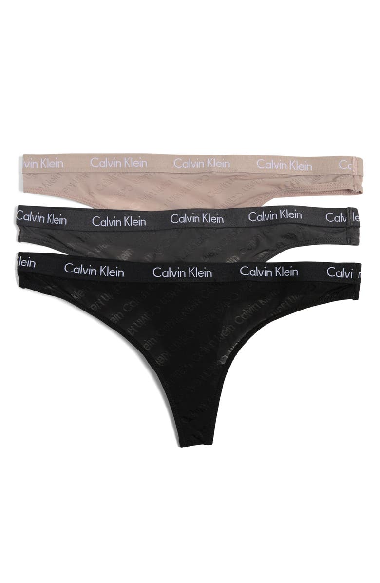 Calvin Klein 3-Pack Thongs, Main, color, 