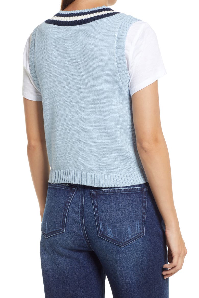 Collegiate Sweater Vest, Alternate, color, BLUE- NAVY PREP STRIPE