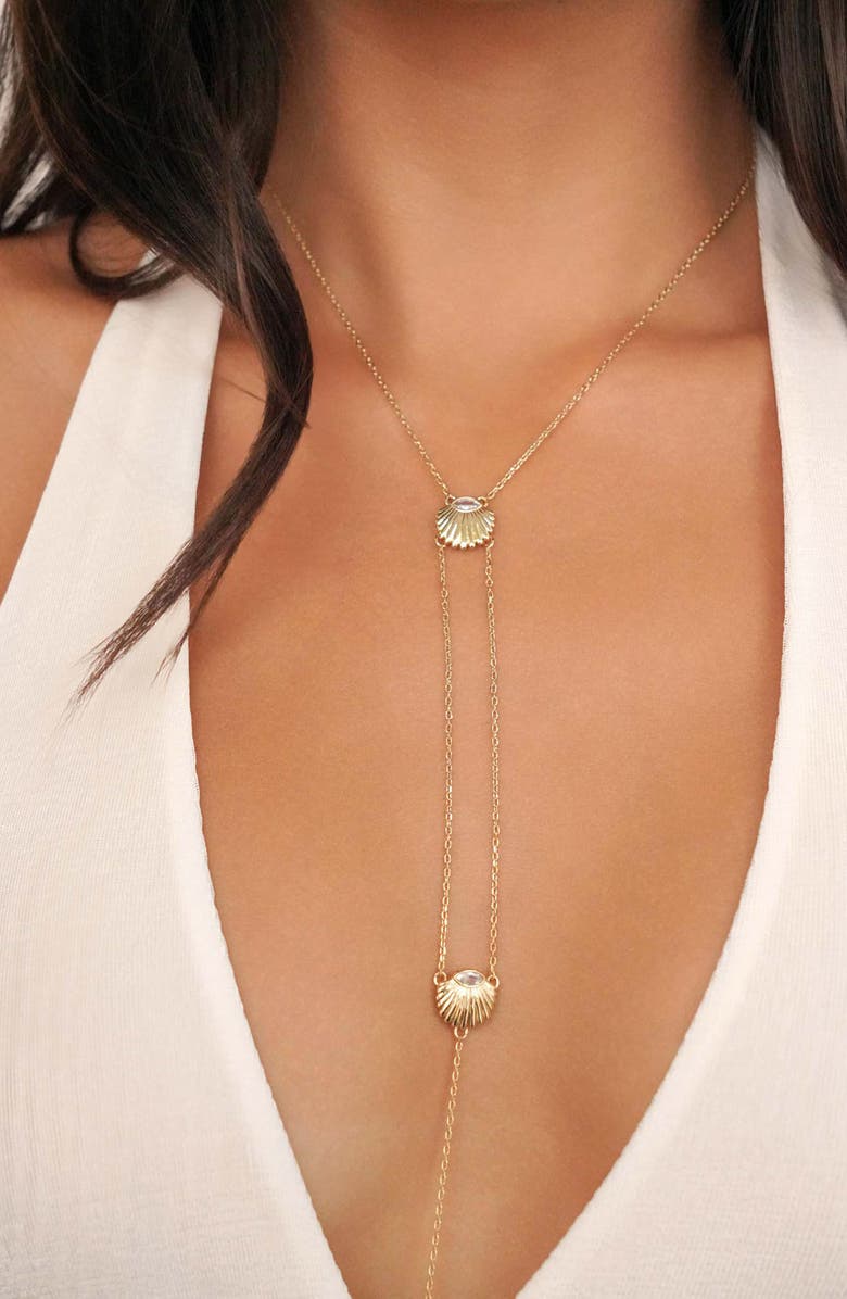 Ettika Dainty Shell Body Chain, Alternate, color, Gold
