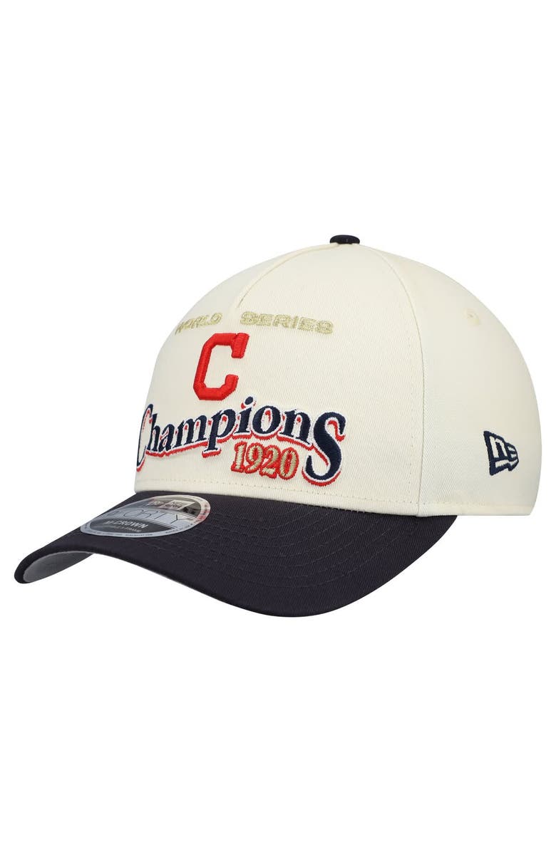 New Era Men's New Era Cream/Navy Cleveland Guardians World Series 9FORTY M-Crown Adjustable Hat, Alternate, color, Cream