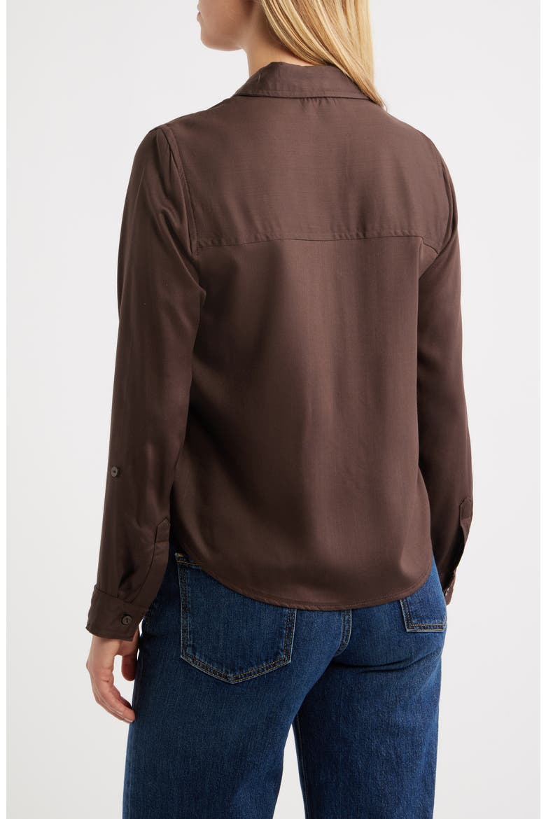 Felicity Button-Up Shirt, Alternate, color, HOT FUDGE