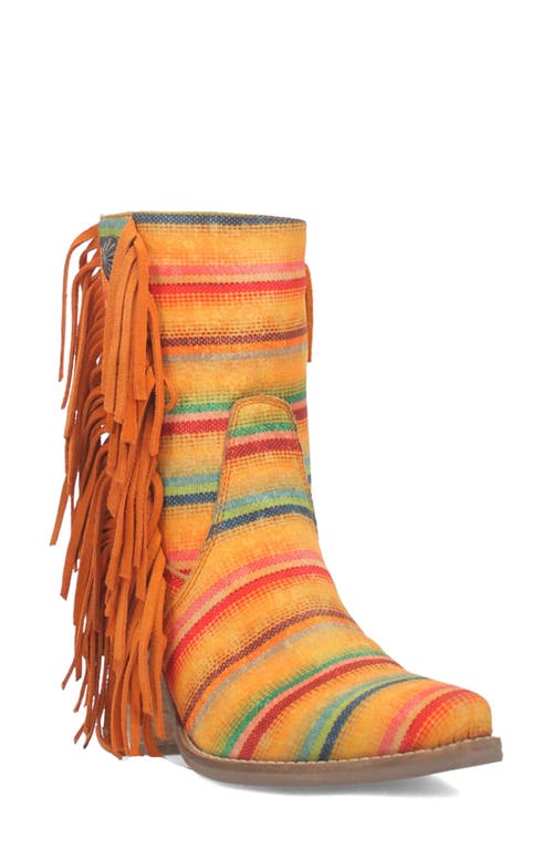 Dingo Chili Pepper Fringe Bootie in Yellow Multi 