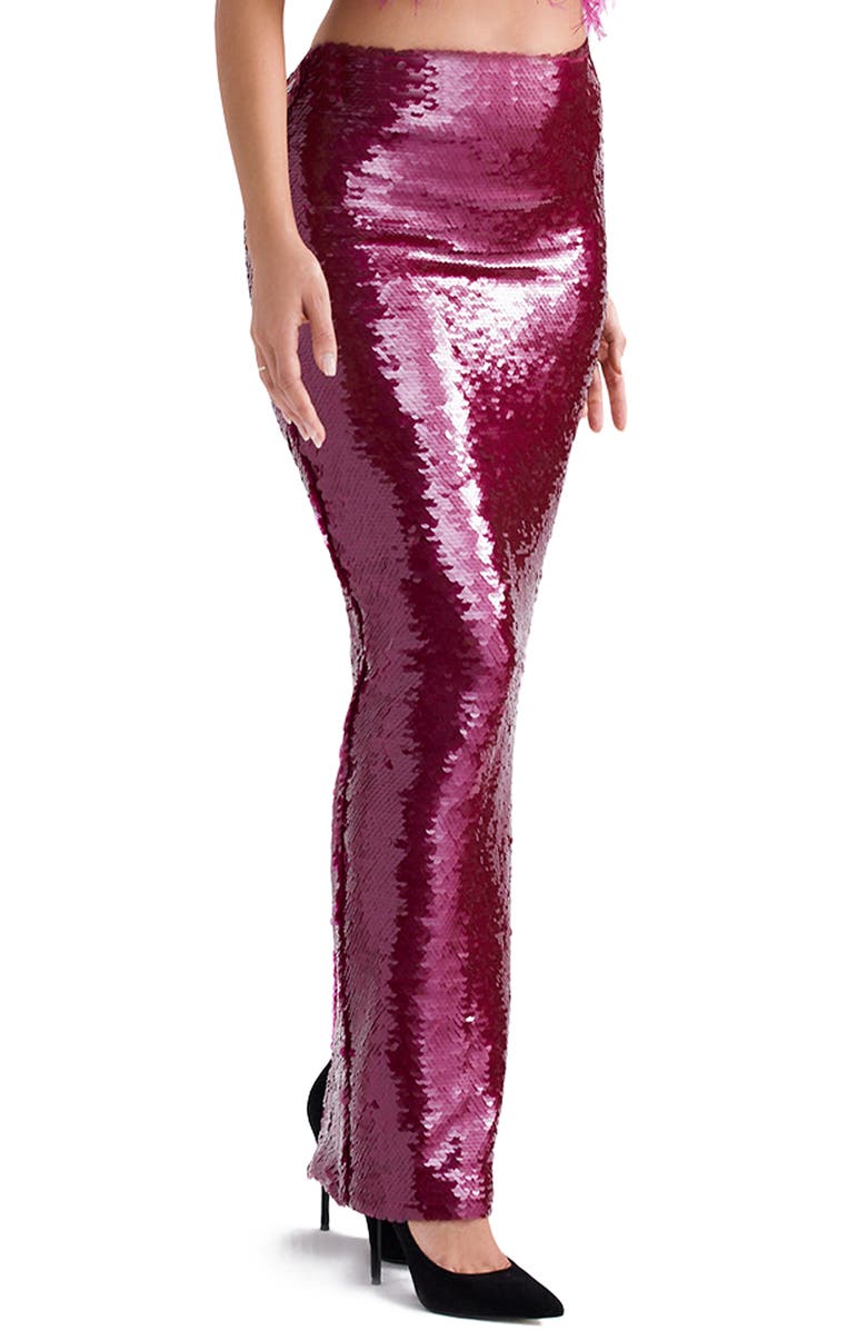 HOUSE OF CB Alexis Sequin Satin Maxi Skirt, Alternate, color, Hot Pink