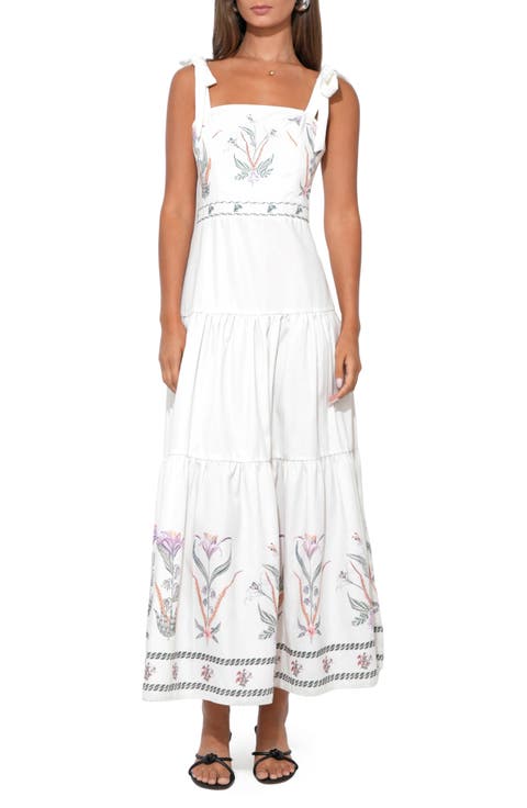 Olivi Placemat Embroidered Midi Dress
