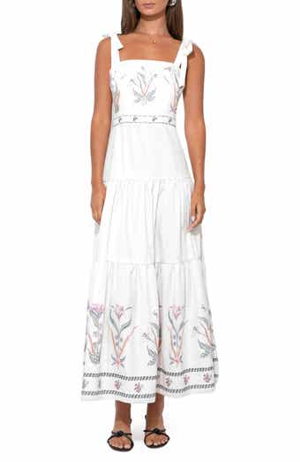 Olivi Placement Print Midi Dress