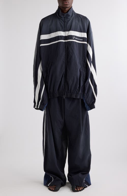 Balenciaga Sporty Trousers Featuring Side Stripes In Blue
