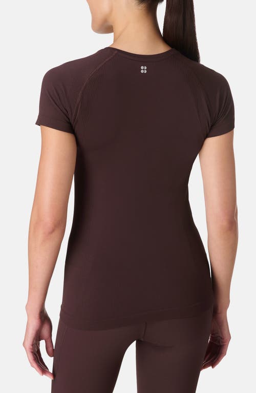 Sweaty Betty Womens Breathe Easy Recycled Polyester-blend T-shirt Midnight Cherry Xxl In Brown