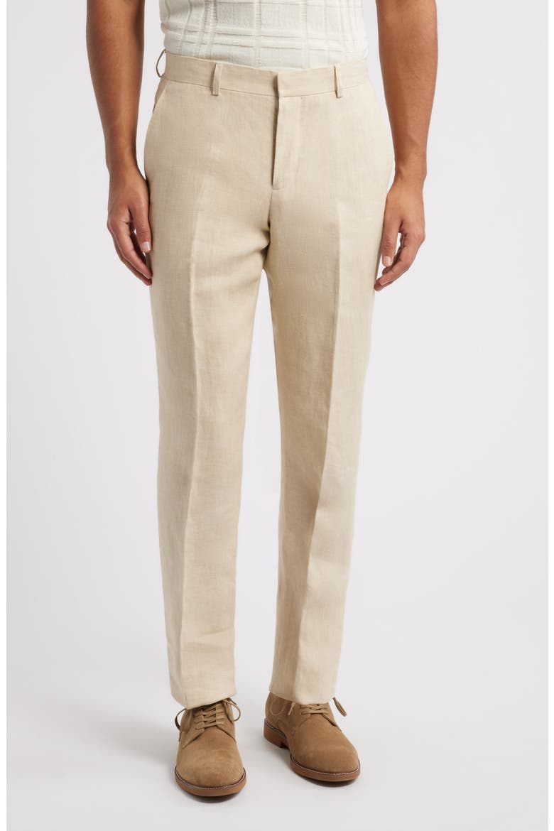 Henrik Trim Fit Italian Linen Suit Separate Pants, Main, color, TAN DESERT