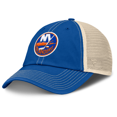Men's Fanatics Royal/Natural New York Islanders Rival Trucker Adjustable Hat