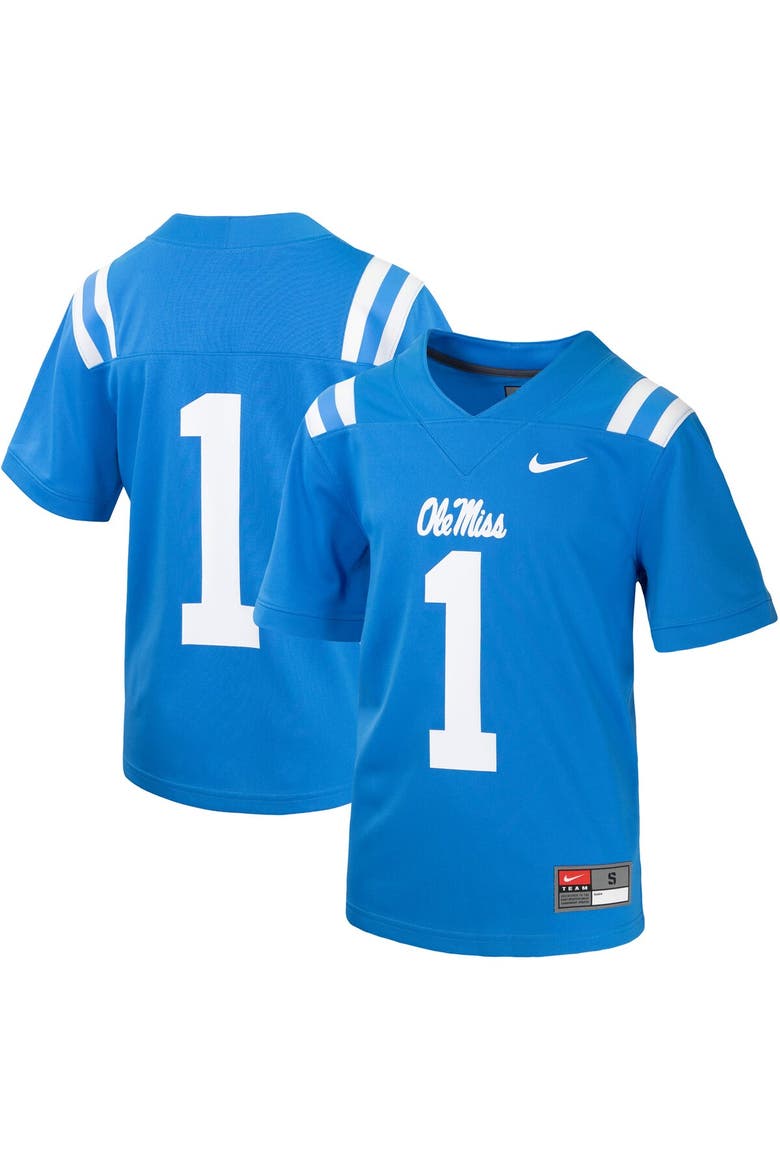 Youth Nike #1 Powder Blue Ole Miss Rebels Untouchable Football Jersey, Main, color, Powder Blue