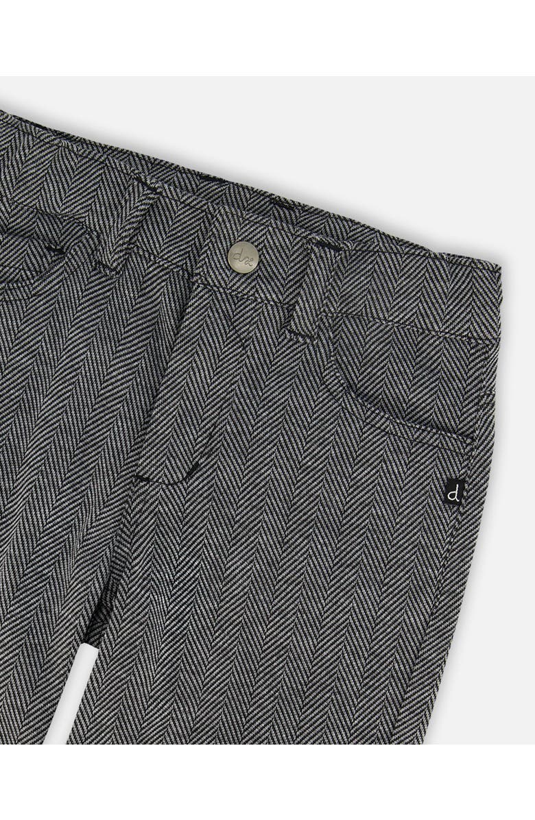 Deux par Deux Stretch Jacquard Pants Herringbone, Alternate, color, Gray Chevrons