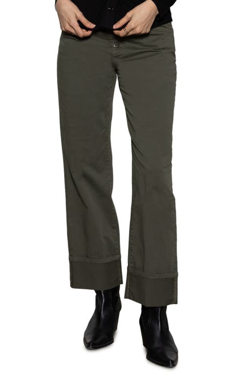 Sanctuary Luna High Waist Stretch Cotton Pants In Kalamata
