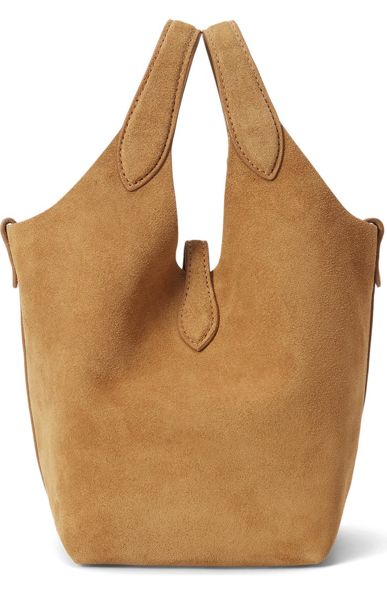 Polo Ralph Lauren Small Suede Convertible Crossbody Tote, Alternate, color, Caramel
