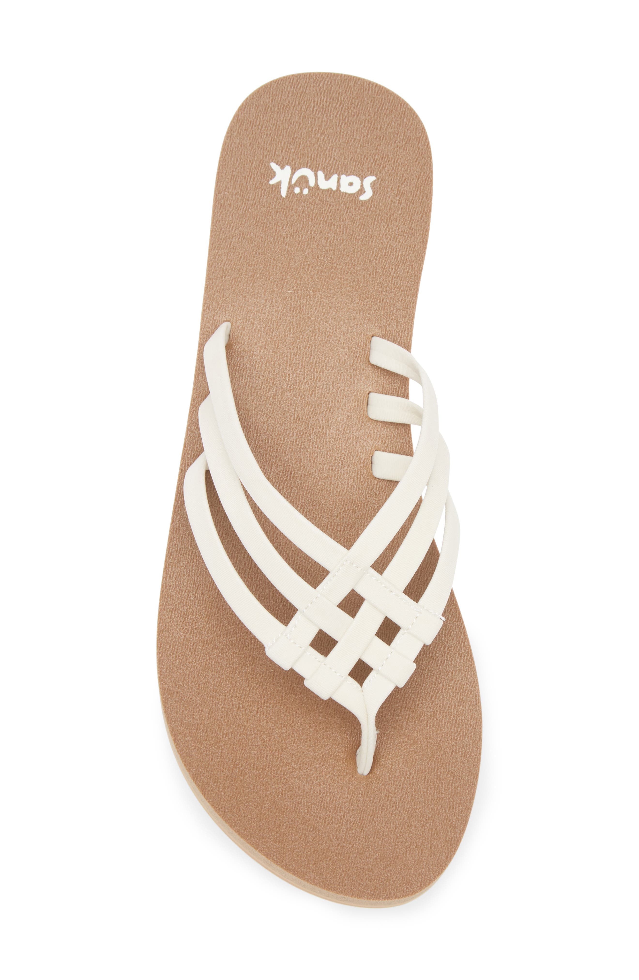Sanuk Yoga Sandy II Flip Flop, Alternate, color, Tan/ White