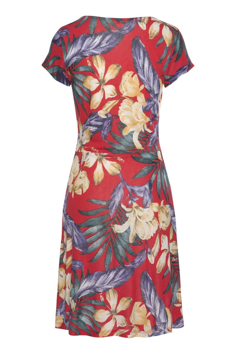Pattern V-Neck Dress, Alternate, color, Red Multi