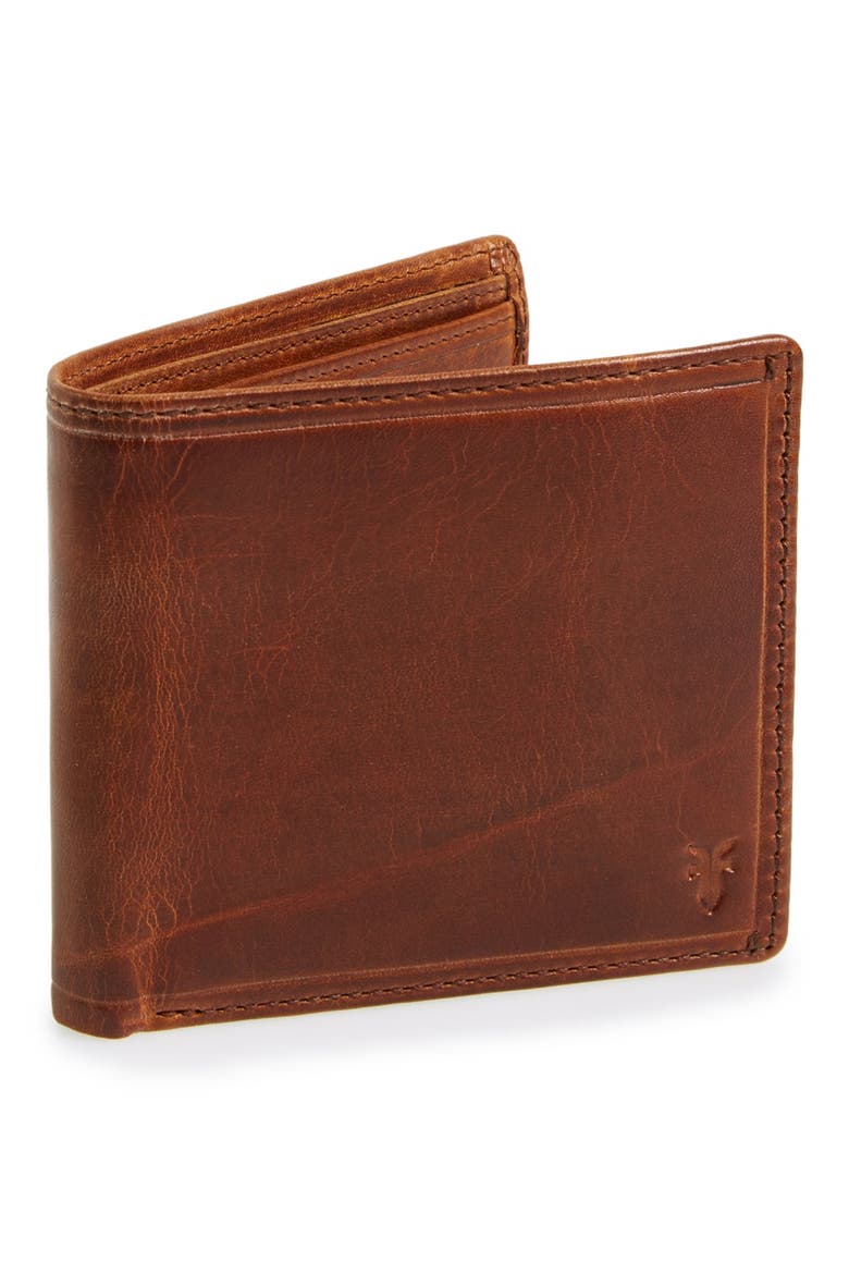 'Logan' Leather Billfold Wallet, Main, color, COGNAC