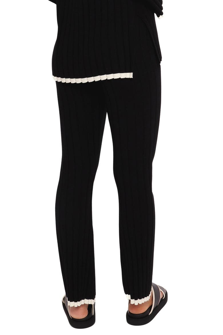 Dora Rib Knit Ankle Pants, Alternate, color, BLACK