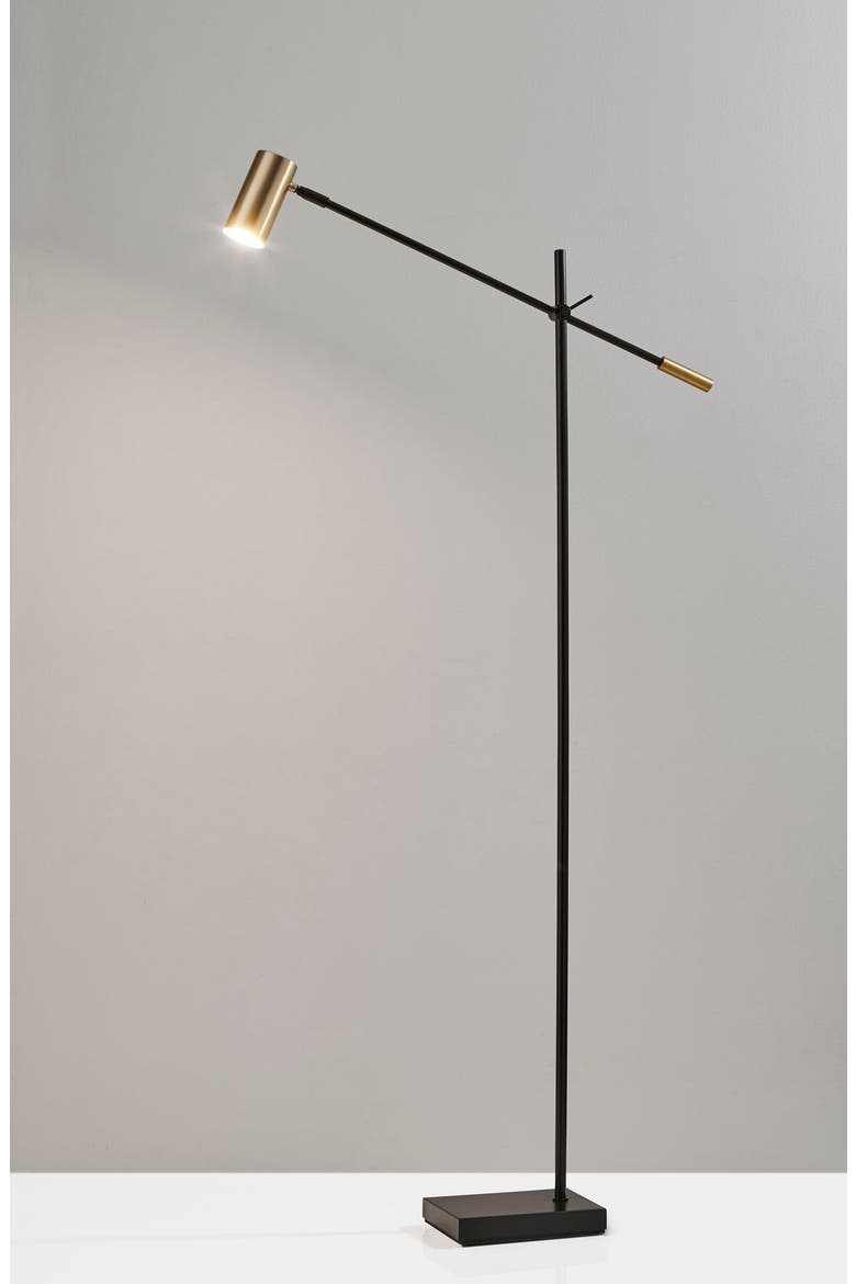Collette LED Floor Lamp, Alternate, color, BLACK WITH ANTIQUE BRASS