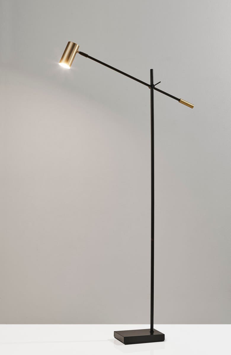 ADESSO LIGHTING Collette LED Floor Lamp, Alternate, color, Black With Antique Brass
