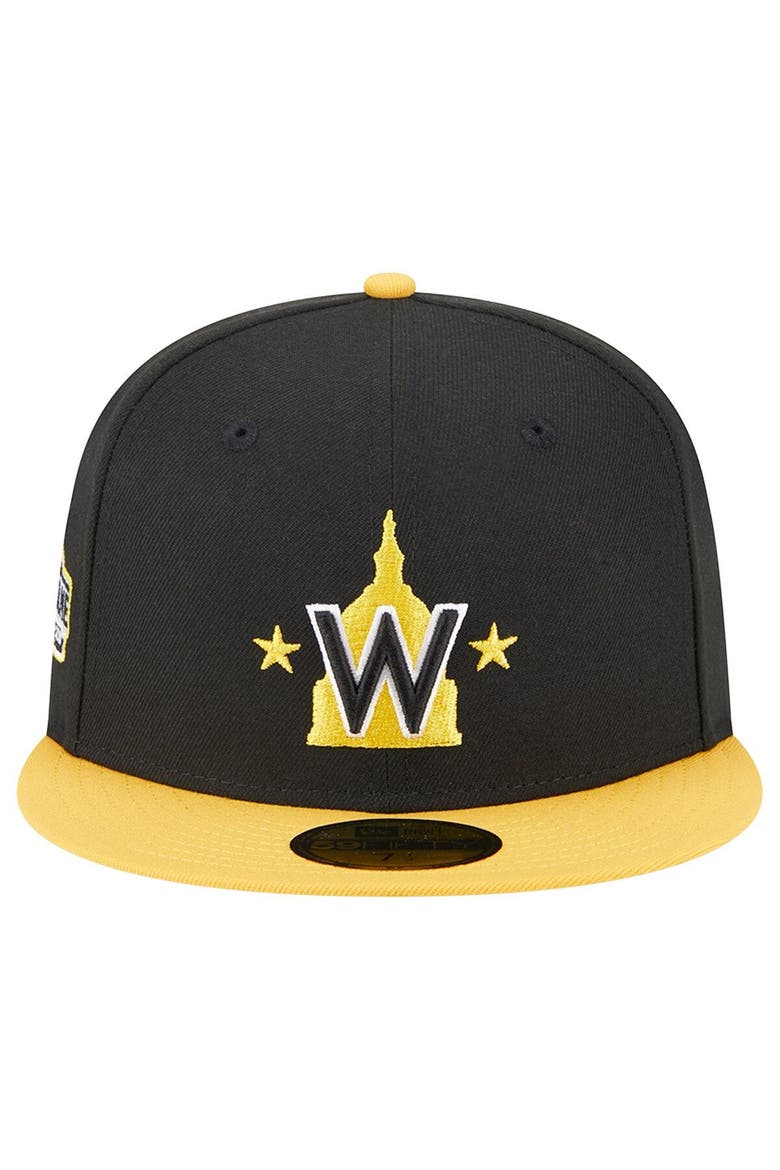 Men's New Era Black/Gold Washington Nationals 59FIFTY Fitted Hat, Alternate, color, Black