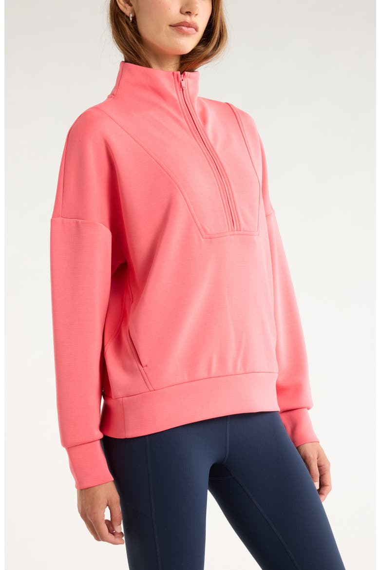 Soft Luxe Half Zip Pullover, Alternate, color, CORAL SHARON