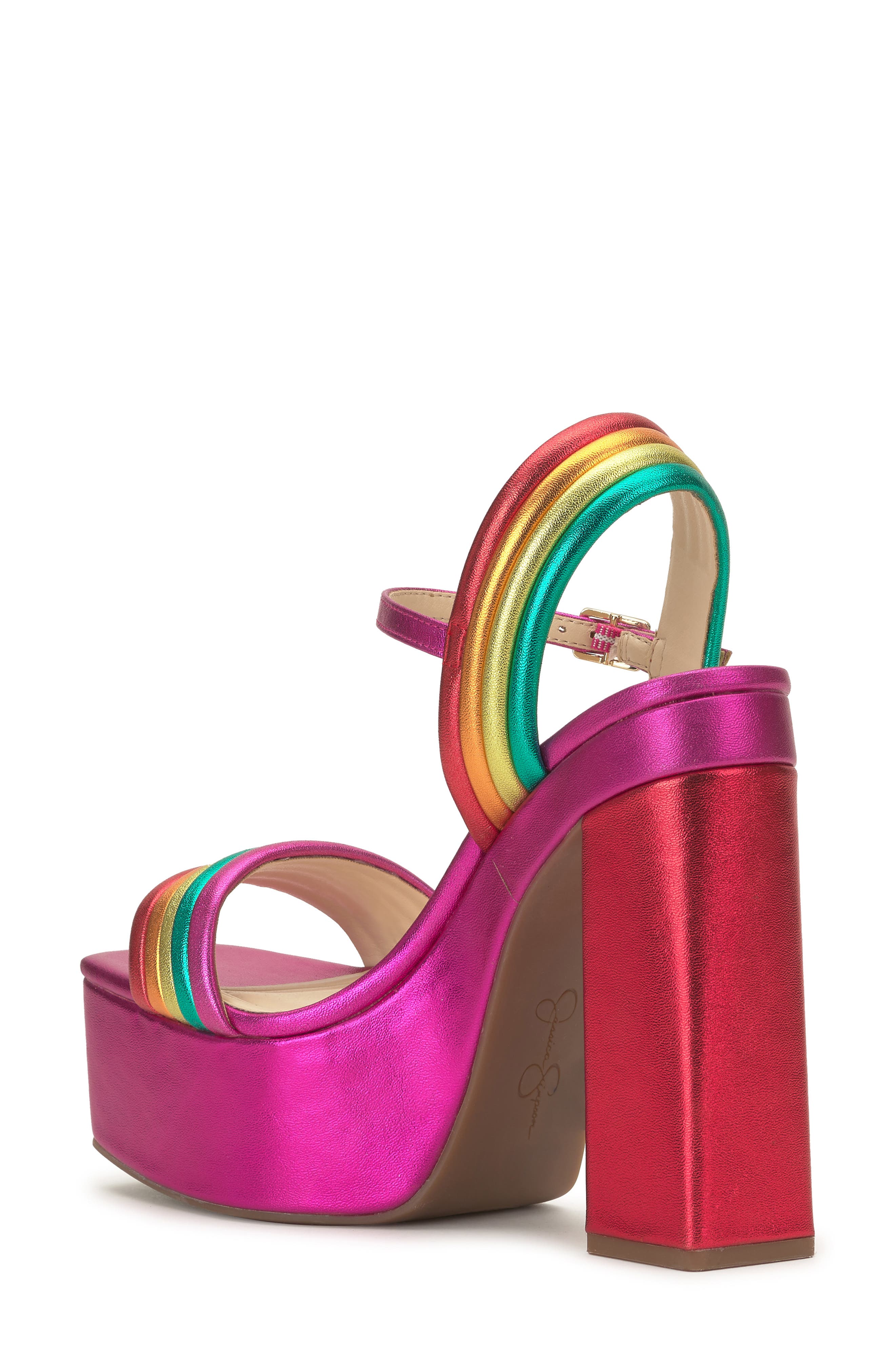 Bautista Metallic Platform Sandal, Alternate, color, METALLIC PINK COMBO