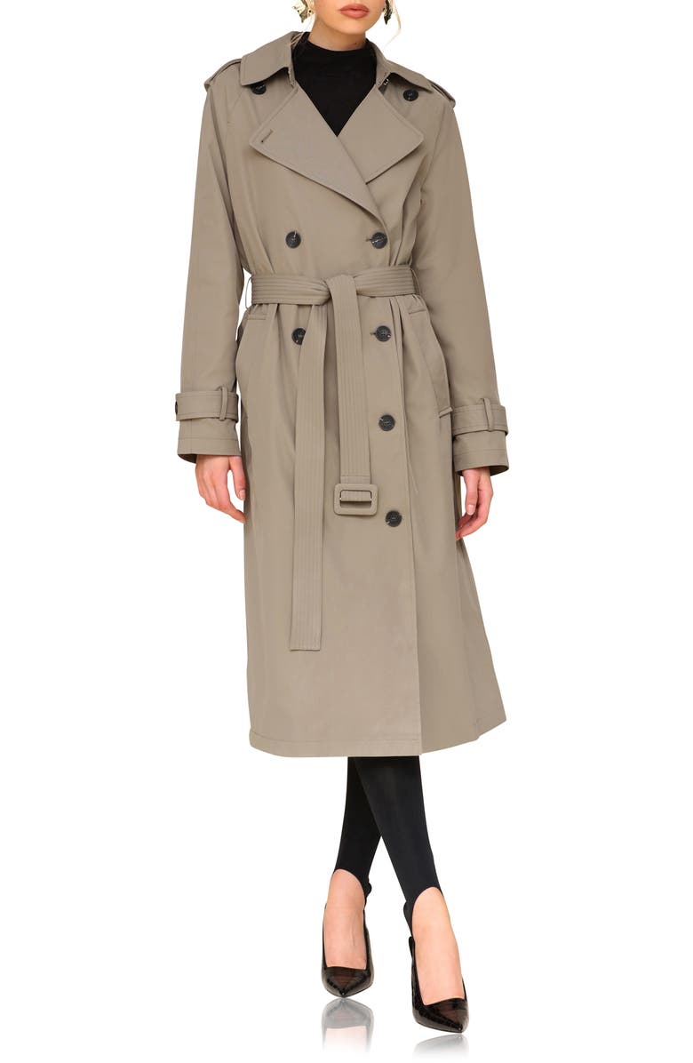 Avec Les Filles City Relaxed Water Resistant Belted Trench Coat, Main, color, 