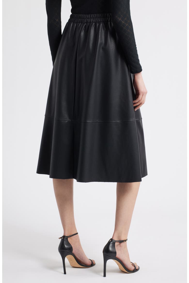 Agnes Faux Leather A-Line Skirt, Alternate, color, BLACK