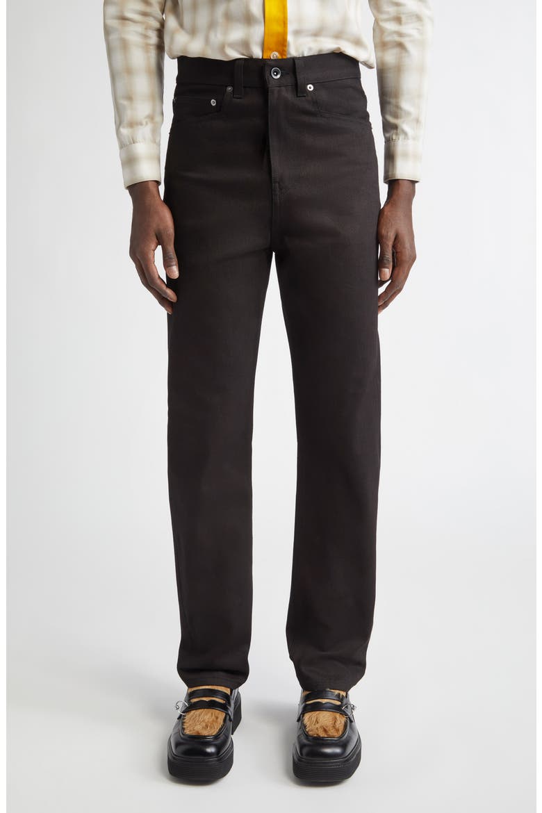 Rear Stripe Five-Pocket Pants, Main, color, BLACK