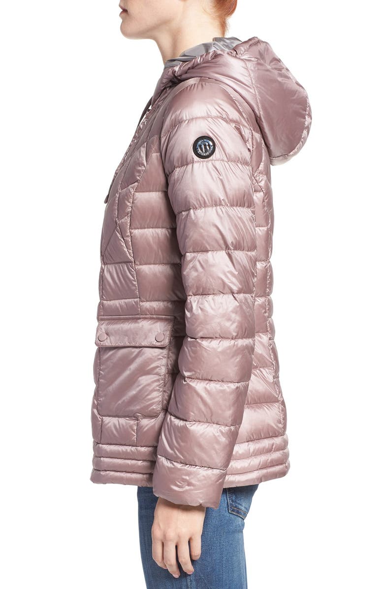 Bernardo Packable Down & PrimaLoft<sup>®</sup> Fill Hooded Jacket, Alternate, color, Rosa/ Light Grey