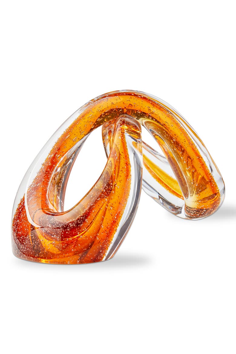 Amber Infinity Arch Glass Decor Sculpture 8.5 x 4 x 5.3 in, Main, color, Brown