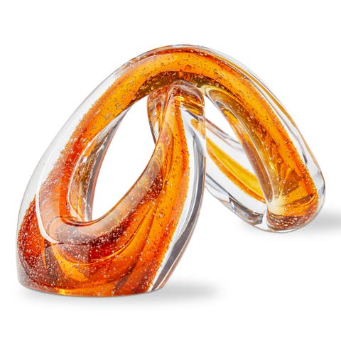 Amber Infinity Arch Glass Decor Sculpture 8.5 x 4 x 5.3 in