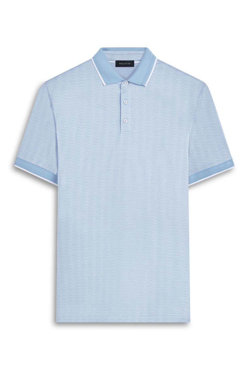 Bugatchi Geo Pattern Cotton & Lyocell Polo, Alternate, color, Air Blue