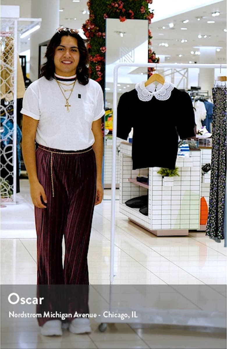 Lace Collar Short Sleeve Sweater, sales video thumbnail