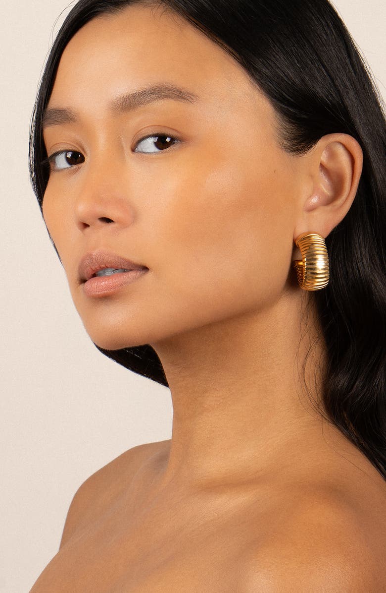 IVI Los Angeles Gaia Oval Hoop Earrings, Alternate, color, Yellow Gold