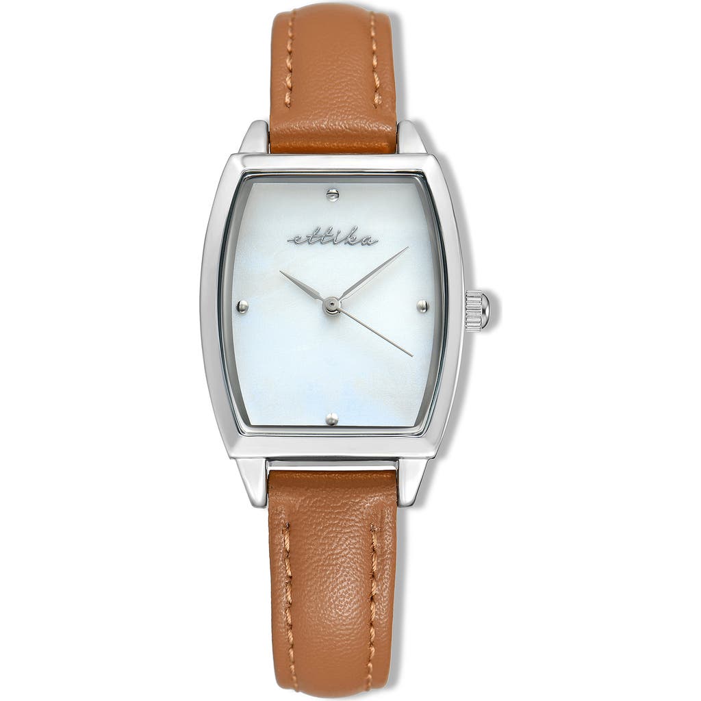 Ettika Timeless Texture Watch In Brown