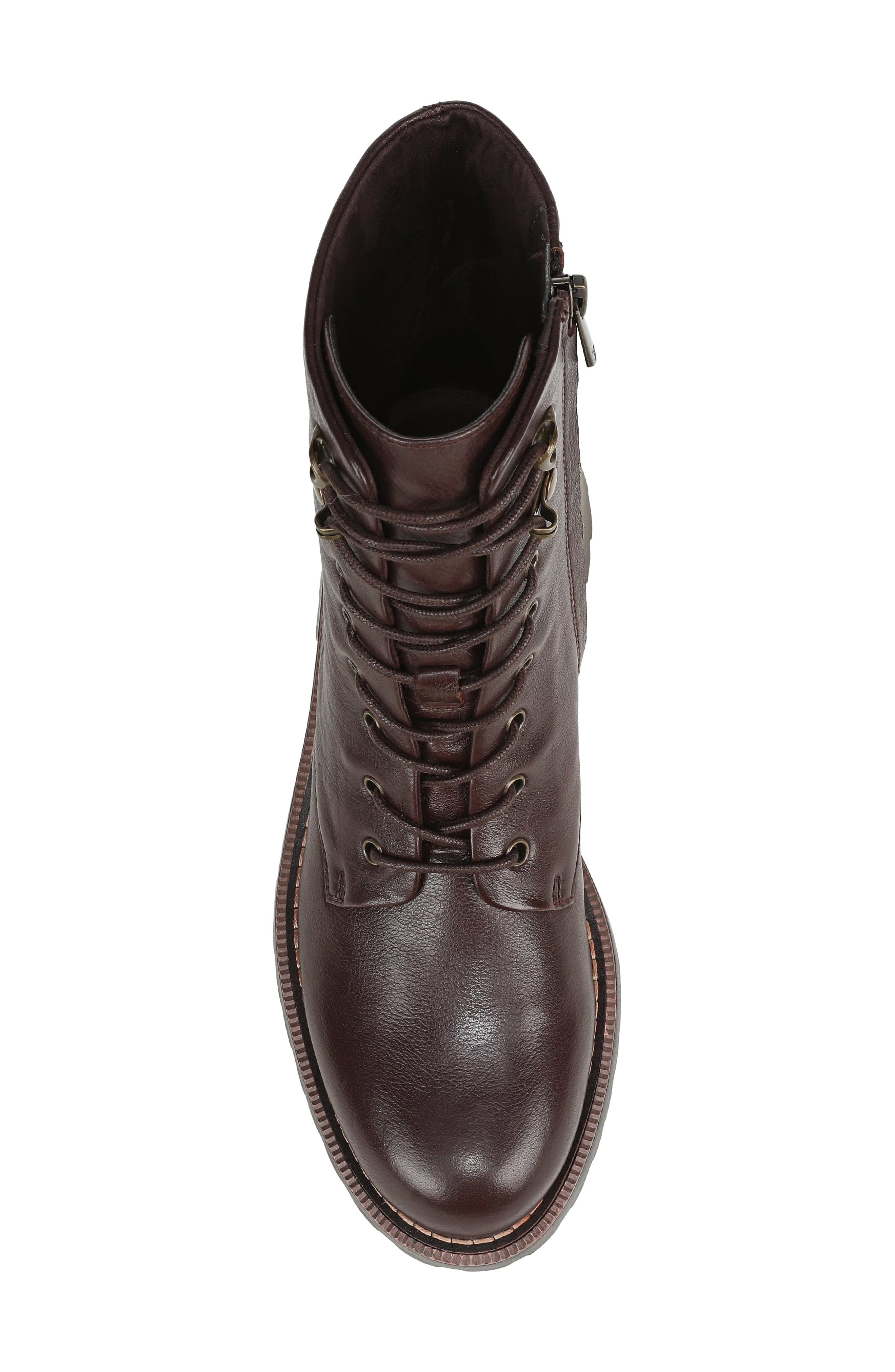 Gemma Leather Combat Boot, Alternate, color, SPICED PECAN