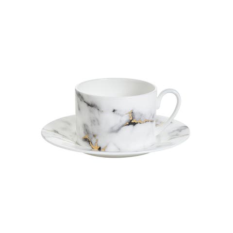 Marble Venice Fog Tea Cup & Saucer