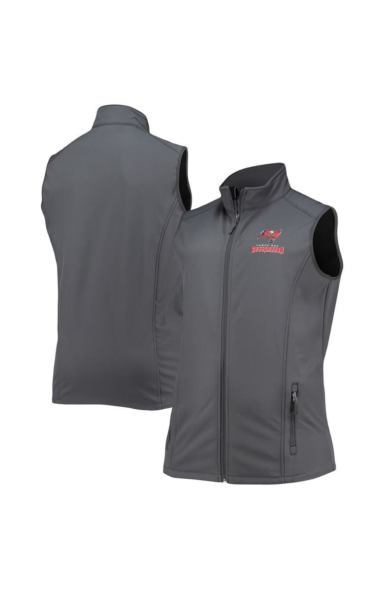DUNBROOKE Men's Dunbrooke Charcoal Tampa Bay Buccaneers Big & Tall Archer Softshell Full-Zip Vest, Main, color, Charcoal