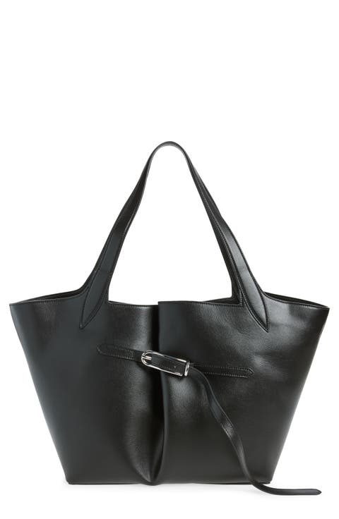 Belted Leather Tote