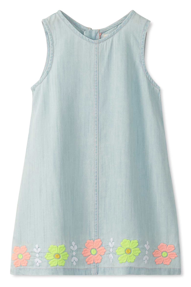 Kids' Embroidered Flower Dress, Main, color, BLUE