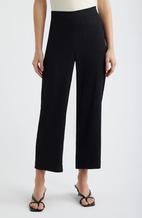 Crinkle Ankle Wide Leg Pants (Petite)