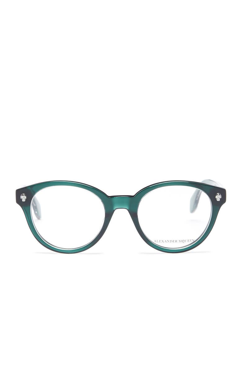 McQueen 49mm Acetate Round Optical Frames, Main, color, 
