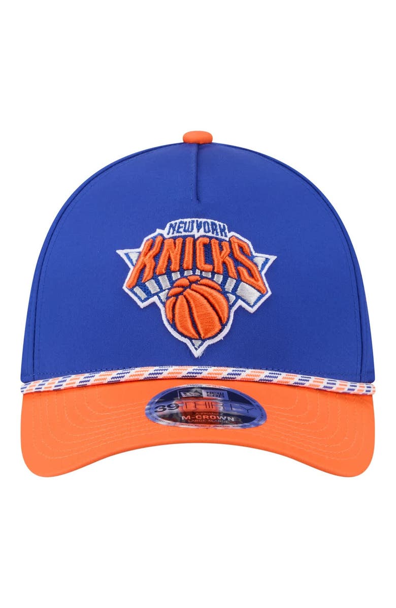 New Era Men's New Era Blue/Orange New York Knicks Rope Two-Tone M-Crown A-Frame 39THIRTY Flex Hat, Alternate, color, Blue