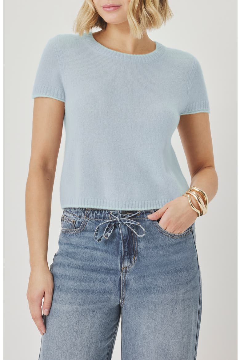 Emerson Tipped Sweater, Main, color, COUNTRY AIR/ LIGHT MINT