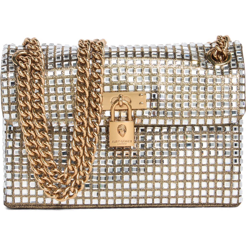 Kurt Geiger London Brixton Mini Crystal Crossbody Bag In Gold